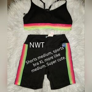 VS PINK shorts med nwt, sports bra xl more like med.